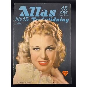 RARE 1935 Swedish Ginger Rogers Magazine Gary Cooper, Fred Astaire, Hollywood